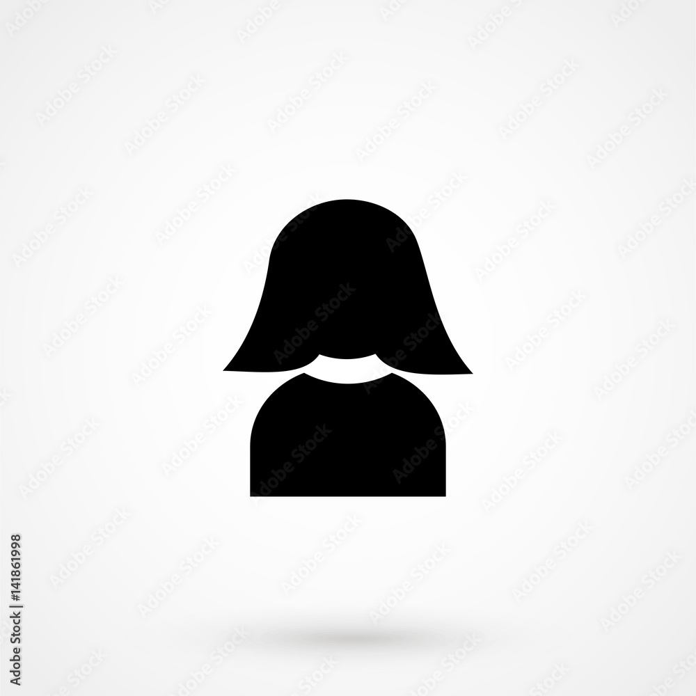 Female user account or user profile flat icon for apps and websites Female user account or user profile flat icon for apps and websites