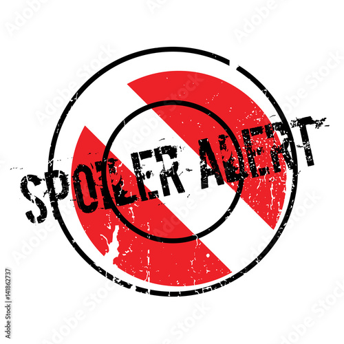 Spoiler Alert rubber stamp. Grunge design with dust scratches. Effects can be easily removed for a clean, crisp look. Color is easily changed.