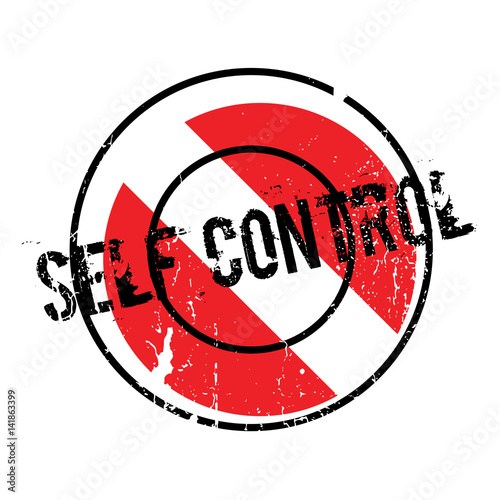 Self Control rubber stamp. Grunge design with dust scratches. Effects can be easily removed for a clean, crisp look. Color is easily changed.