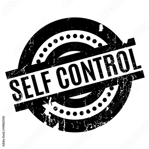Self Control rubber stamp. Grunge design with dust scratches. Effects can be easily removed for a clean, crisp look. Color is easily changed.