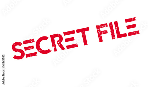 Secret File rubber stamp. Grunge design with dust scratches. Effects can be easily removed for a clean, crisp look. Color is easily changed.