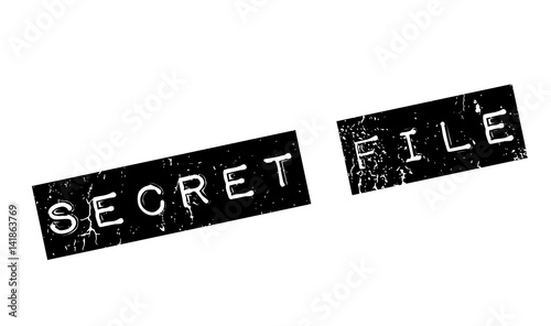 Secret File rubber stamp. Grunge design with dust scratches. Effects can be easily removed for a clean, crisp look. Color is easily changed.