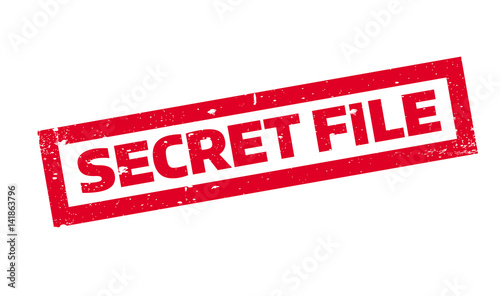 Secret File rubber stamp. Grunge design with dust scratches. Effects can be easily removed for a clean, crisp look. Color is easily changed.