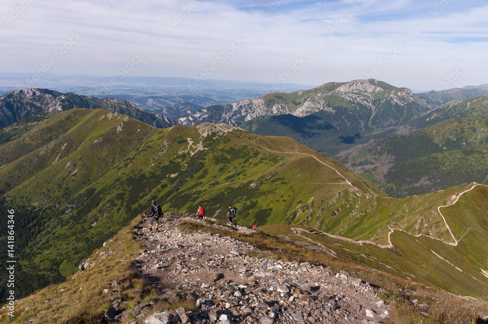Summer view from the hiking trail in the Western Tatra Mountains.