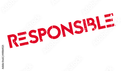 Responsible rubber stamp. Grunge design with dust scratches. Effects can be easily removed for a clean, crisp look. Color is easily changed.