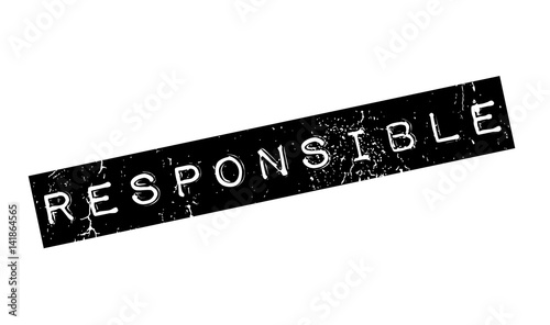 Responsible rubber stamp. Grunge design with dust scratches. Effects can be easily removed for a clean, crisp look. Color is easily changed.