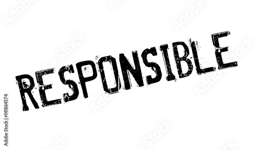 Responsible rubber stamp. Grunge design with dust scratches. Effects can be easily removed for a clean, crisp look. Color is easily changed.
