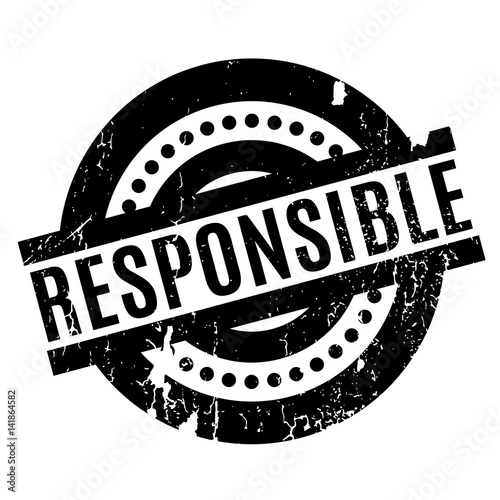 Responsible rubber stamp. Grunge design with dust scratches. Effects can be easily removed for a clean, crisp look. Color is easily changed.
