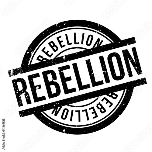 Rebellion rubber stamp. Grunge design with dust scratches. Effects can be easily removed for a clean, crisp look. Color is easily changed.