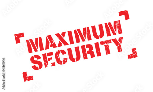 Maximum Security rubber stamp. Grunge design with dust scratches. Effects can be easily removed for a clean, crisp look. Color is easily changed.