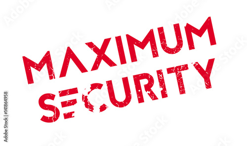 Maximum Security rubber stamp. Grunge design with dust scratches. Effects can be easily removed for a clean, crisp look. Color is easily changed.