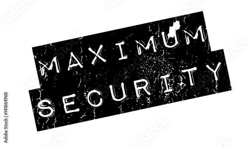 Maximum Security rubber stamp. Grunge design with dust scratches. Effects can be easily removed for a clean, crisp look. Color is easily changed.