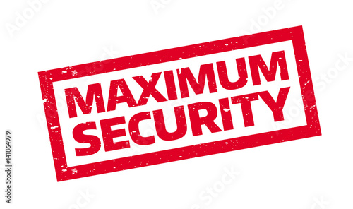 Maximum Security rubber stamp. Grunge design with dust scratches. Effects can be easily removed for a clean, crisp look. Color is easily changed.