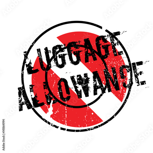 Luggage Allowance rubber stamp. Grunge design with dust scratches. Effects can be easily removed for a clean, crisp look. Color is easily changed.