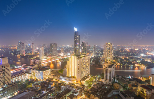Aerial view of Cityscape in Bangkok, Thailand.