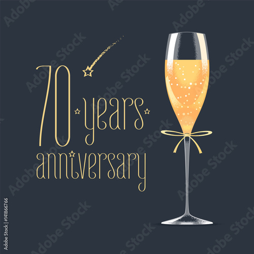 70 years anniversary vector icon, logo