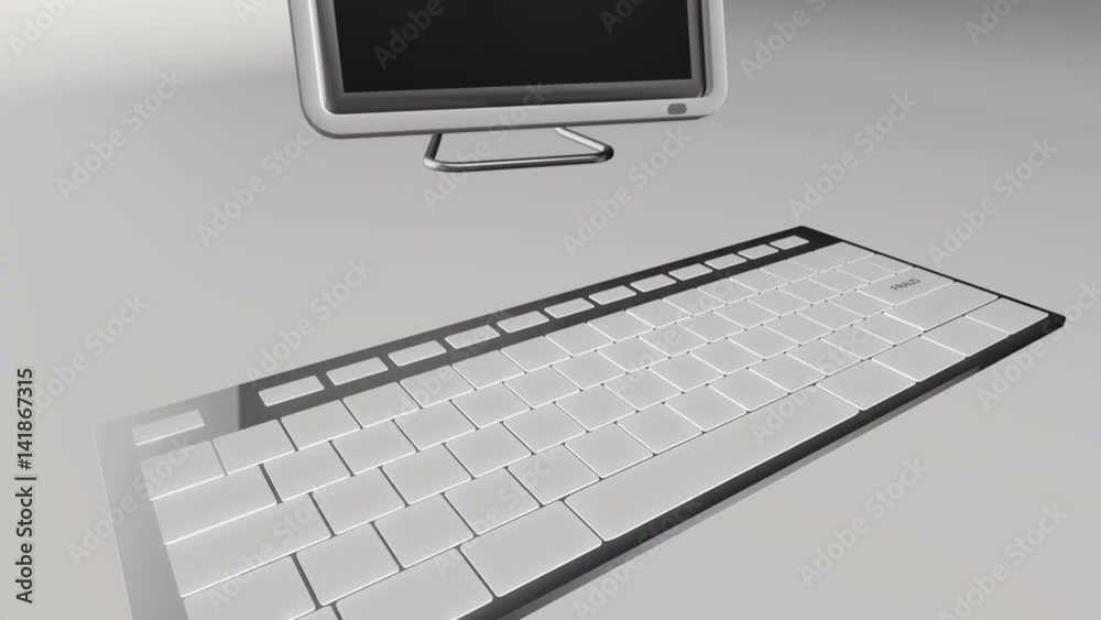 Seamless looping 3D animation of a computer keyboard with a fraud key pressed blue and chrome version Seamless looping 3D animation of a computer keyboard with a fraud key pressed blue and chrome version
