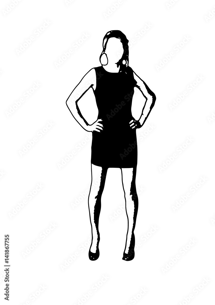 Silhouette of girl bending hands vector Silhouette of girl bending hands vector