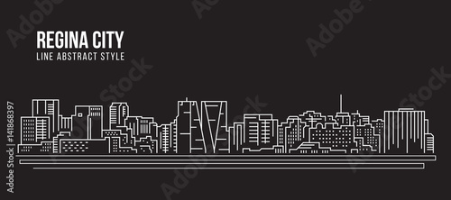 Cityscape Building Line art Vector Illustration design - Regina city photo