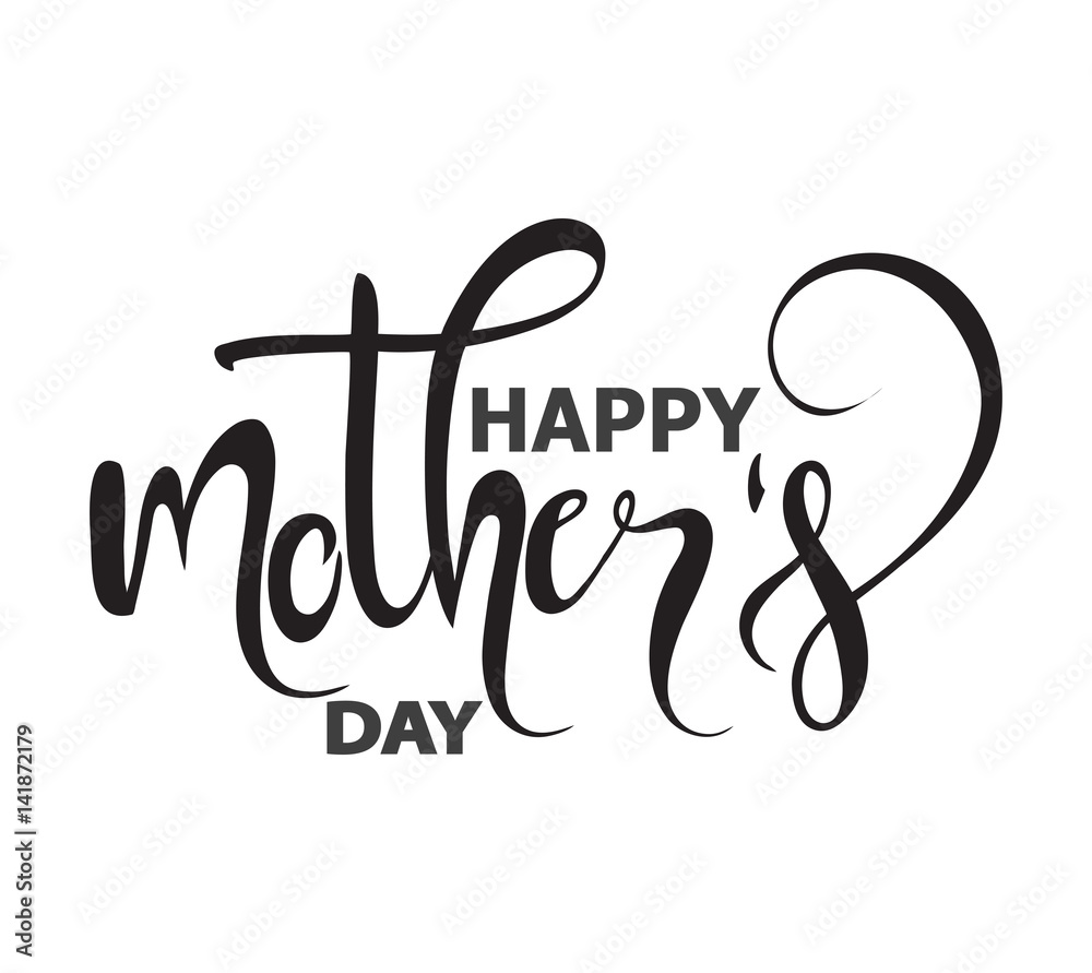 Isolated text Happy Mother's day on white background, vector Isolated text Happy Mother's day on white background, vector