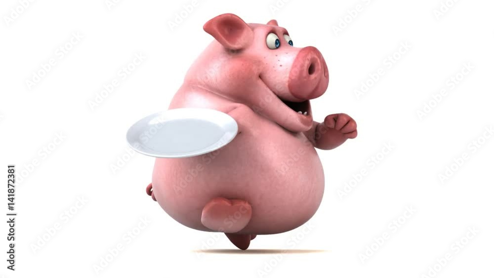 Fun pig running - 3D Animation Fun pig running - 3D Animation