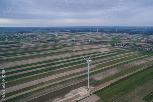 Windmills farm aerial view