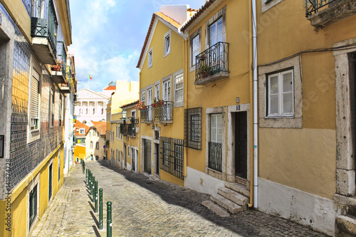 Street  in old town of Lisbon  Portugal