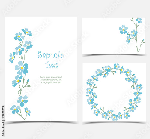 Vector blue forget me not flowers