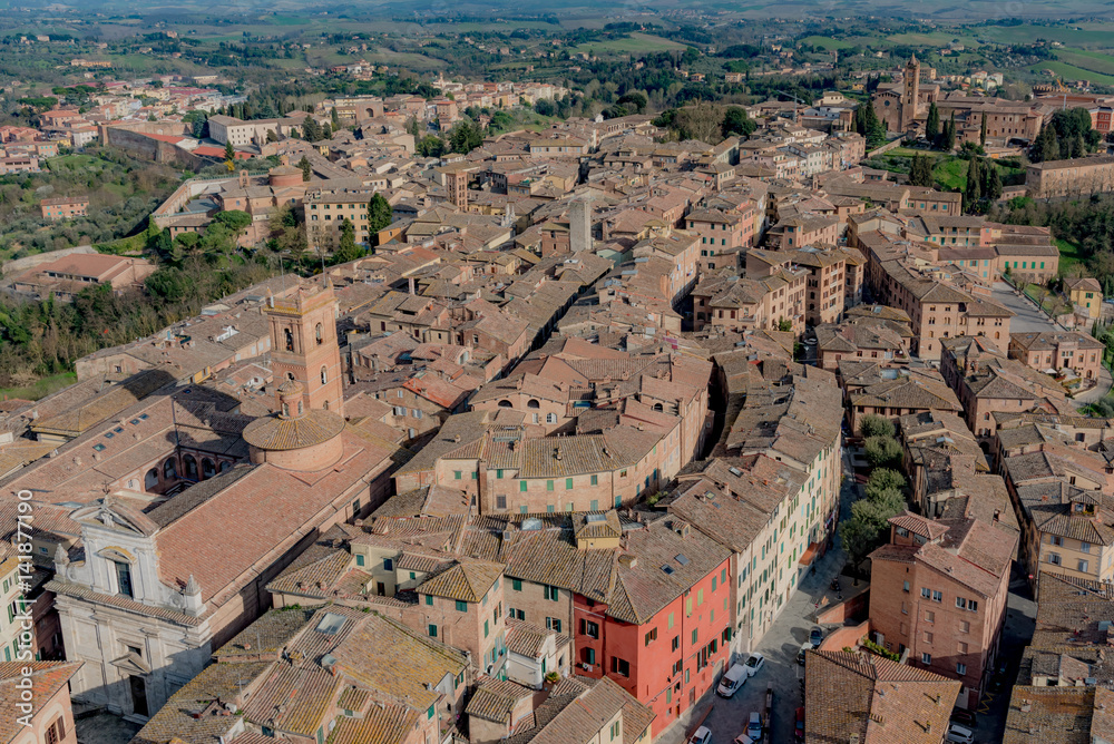 beautiful view on the city of Siena in Tuscany