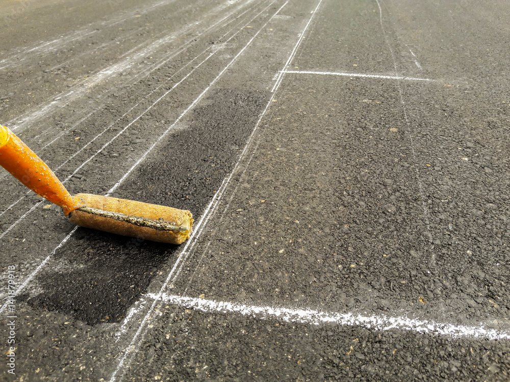 Traffic line painting . Stock Photo Adobe Stock
