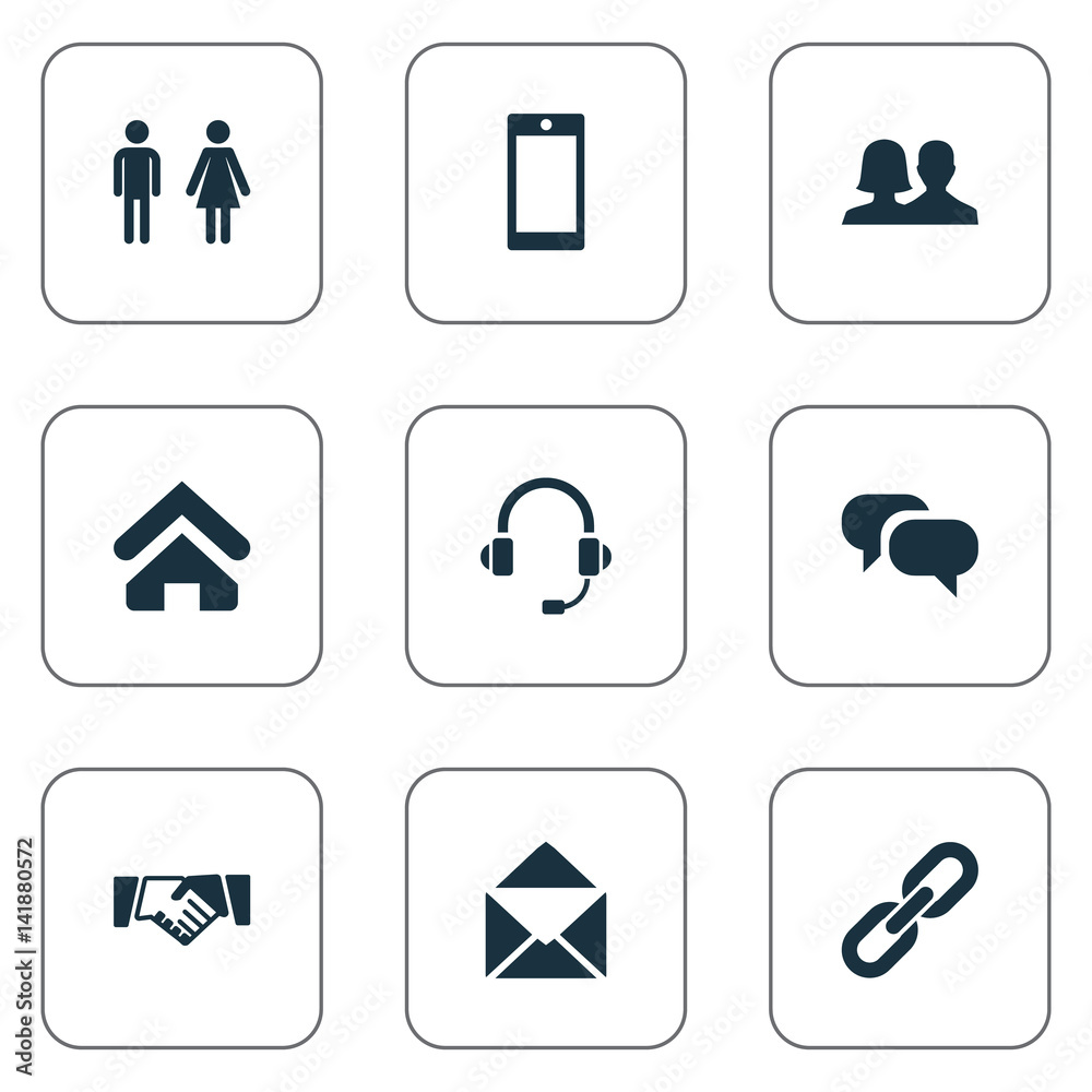 Vector Illustration Set Of Simple Social Icons. Elements Link