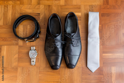 Wedding details. Man accessories.