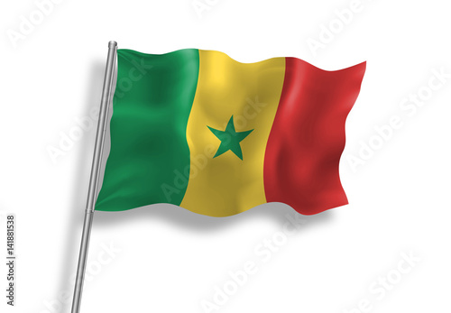 Drapeau du Sénégal en qualité vectorielle 