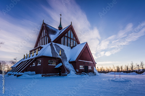 Lapland, Sweden - January 29, 2014: The Church of Kiruna, Sweden photo