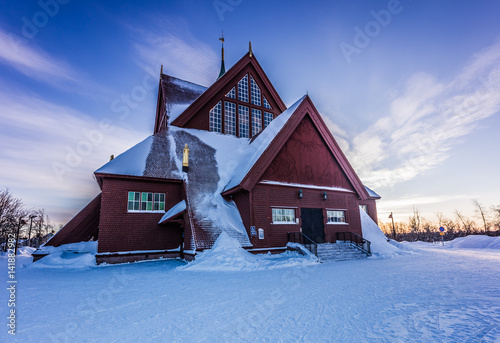 Lapland, Sweden - January 29, 2014: The Church of Kiruna, Sweden photo