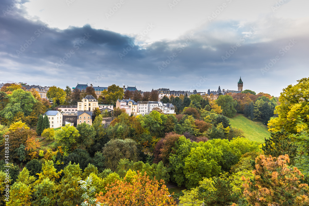 Luxembourg City, Luxembourg - October 22, 2016: Panorama of Luxembourg City