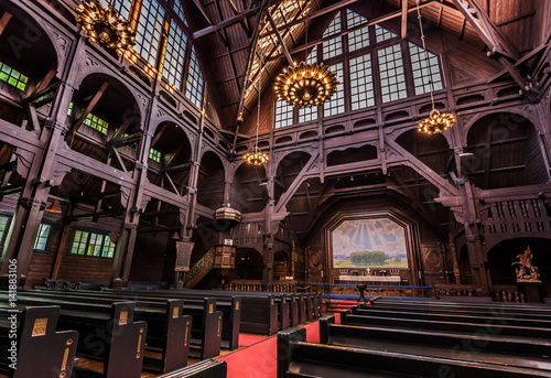 Bild auf Leinwand Lapland, Sweden - January 29, 2014: Inside the Church of Kiruna, Sweden