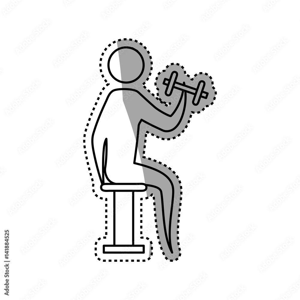 Fototapeta premium Gym and fitness lifestyle icon vector illustration graphic design