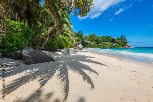 Sunny day on Carana Beach  Seychelles