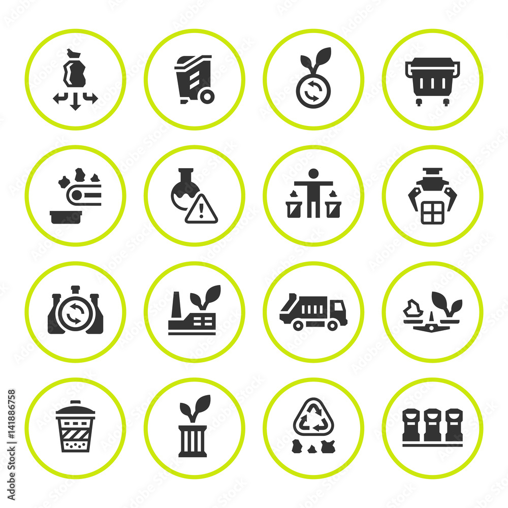 Set round icons of recycling Set round icons of recycling