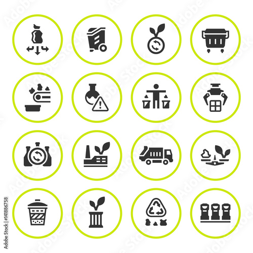 Set round icons of recycling