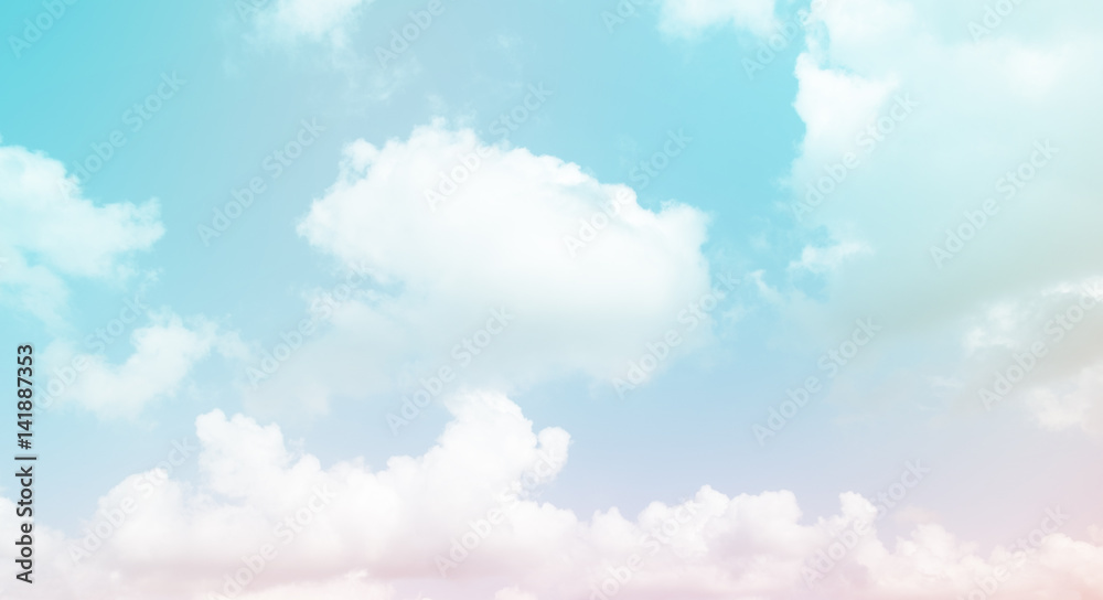 Blue sky color with clouds background photo