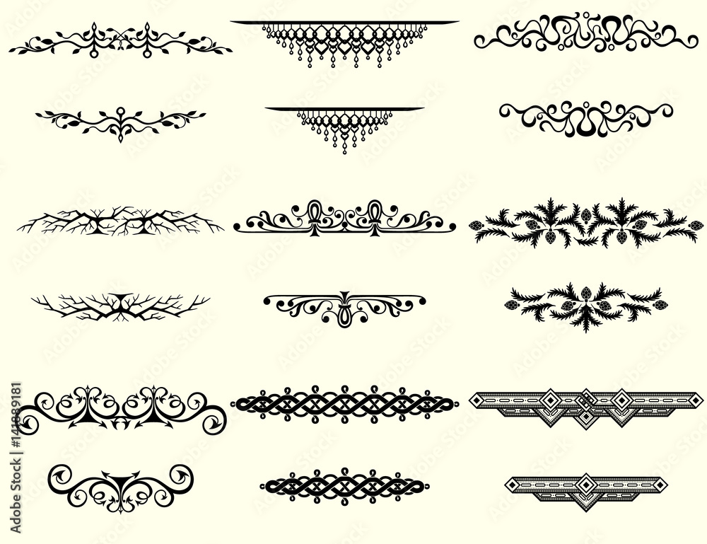 Collection of vector vintage frames and borders