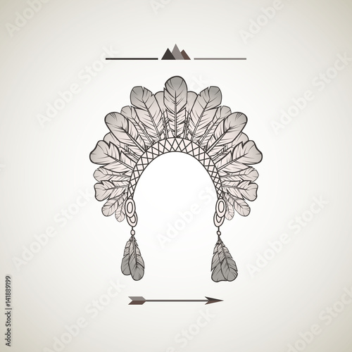 Traditional Native American headdress background