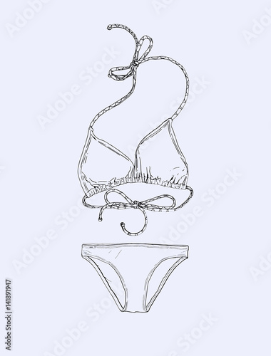 Vector set of swimwear illustration.