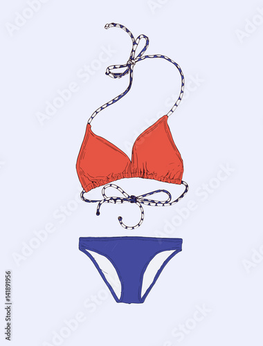 Vector set of swimwear illustration.