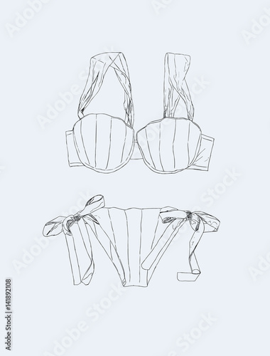 Vector set of swimwear illustration.