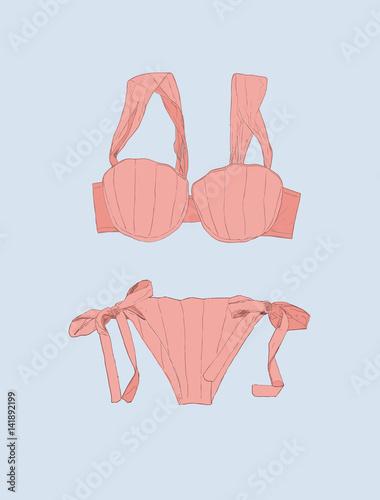 Vector set of swimwear illustration.