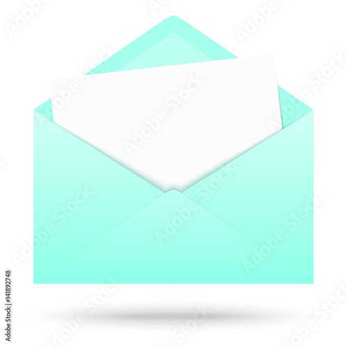 colored envelope with empty paper