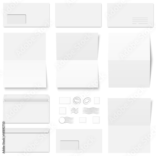 envelopes and postage stamps